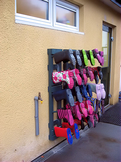 Welly racks for school child wellies. Customer photo